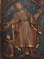 Imagen final de la restauración de una puerta con la representacion de San José, Particular, Huesca